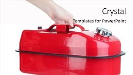  Presentation with diesel - Presentation theme featuring synthetic chemistry - red diesel canister isolated background and a  colored foreground