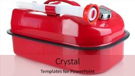  Presentation with diesel - Presentation design having synthetic chemistry - red diesel canister isolated background and a  colored foreground