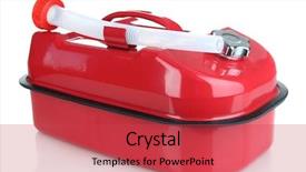  Presentation with diesel - PPT theme with synthetic chemistry - red diesel canister isolated background and a  colored foreground