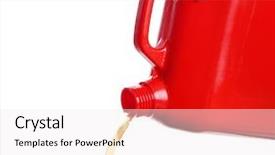  Presentation with motor oil - Slide set consisting of synthetic fuels - pouring motor oil isolated background and a sky blue colored foreground