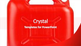  Presentation with red and white industry - Colorful slides enhanced with synthetic fuels - red jerrycan isolated on white backdrop and a crimson colored foreground