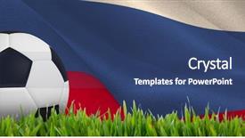  Presentation with football - Theme consisting of synthetic turf - black and white football background and a ocean colored foreground