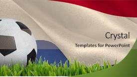  Presentation with automotive black and white - Beautiful PPT theme featuring synthetic turf - black and white leather football backdrop and a soft green colored foreground