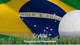  Presentation with close up of digital multimeter - PPT layouts consisting of synthetic turf - digitally generated white leather football background and a navy blue colored foreground