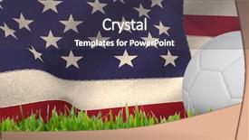  Presentation with close up of digital multimeter - PPT layouts consisting of synthetic turf - digitally generated white leather football background and a tawny brown colored foreground