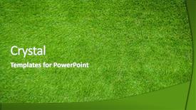  Presentation with green grass artificial top - Audience pleasing PPT theme consisting of synthetic turf - green artificial grass backdrop and a tawny brown colored foreground