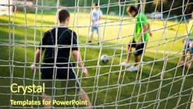  Presentation with green grass texture in soccer - Audience pleasing theme consisting of synthetic turf - soccer pitch - well cut backdrop and a tawny brown colored foreground