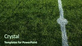  Presentation with physics pitch - Beautiful presentation theme featuring synthetic turf - soccery pitch - well cut backdrop and a wine colored foreground