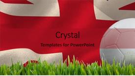  Presentation with white torn paper on gray - Beautiful slides featuring synthetic turf - white leather football with grass backdrop and a crimson colored foreground