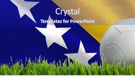  Presentation with art white gray grey - Slides having synthetic turf - white leather football with grass background and a navy blue colored foreground