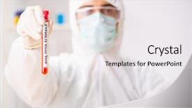  Presentation with testing blood - Beautiful presentation theme featuring syphilis - young handsome lab assistant testing backdrop and a  colored foreground