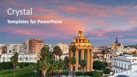  Presentation with dawn - PPT theme featuring syracuse-sicily-cityscape-view background and a gray colored foreground