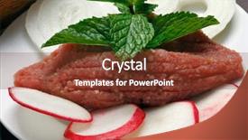  Presentation with appetizer - PPT theme featuring syria - arabic meat appetizer kibbeh background and a tawny brown colored foreground