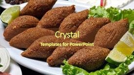  Presentation with syria - Slide deck enhanced with syria - arabic meat appetizer kibbeh background and a tawny brown colored foreground