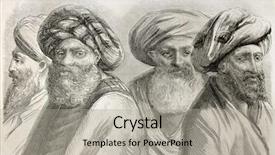 Presentation with old men - PPT theme with syria - druze men old illustration background and a light gray colored foreground