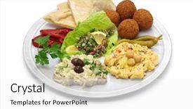  Presentation with eastern - PPT theme enhanced with syria - hummus falafel baba ghanoush tabbouleh background and a white colored foreground