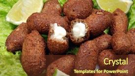  Presentation with syria - PPT layouts consisting of syria - quibe brazilian snack background and a tawny brown colored foreground