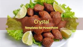  Presentation with snack - Theme with syria - quibe brazilian snack background and a tawny brown colored foreground