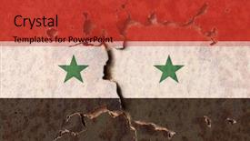 Presentation with syria - Amazing theme having syria flag on metal wall backdrop and a red colored foreground