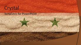  Presentation with syria - Beautiful theme featuring syria flag on surface backdrop and a red colored foreground