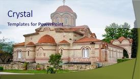  Presentation with saint - Presentation theme featuring syrians - monastery of saint ephrem background and a sky blue colored foreground