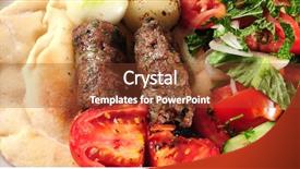  Presentation with kebab - PPT theme consisting of syrians - shish kebab background and a tawny brown colored foreground