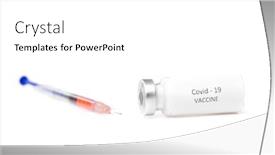  Presentation with medical desk - Cool new presentation design with syringe-and-small-bottle backdrop and a white colored foreground