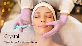  Presentation with acid - Colorful PPT theme enhanced with syringe doing hyaluronic acid backdrop and a lemonade colored foreground