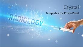  Presentation with medical hand - Presentation featuring syringe-medical-injection-in-hand background and a light blue colored foreground