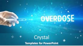  Presentation with medical hand - Audience pleasing PPT theme consisting of syringe-medical-injection-in-hand backdrop and a teal colored foreground