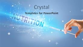  Presentation with medical hand - Colorful theme enhanced with syringe-medical-injection-in-hand backdrop and a light blue colored foreground