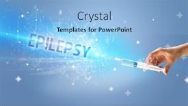  Presentation with medical hand - Audience pleasing theme consisting of syringe-medical-injection-in-hand backdrop and a light blue colored foreground