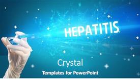  Presentation with hepatitis - Amazing PPT theme having syringe-medical-injection-in-hand backdrop and a teal colored foreground