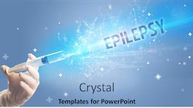  Presentation with medical hand - Presentation with syringe-medical-injection-in-hand background and a light blue colored foreground