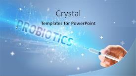  Presentation with probiotics - Amazing presentation having syringe-medical-injection-in-hand backdrop and a light blue colored foreground