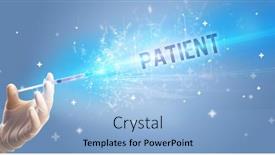  Presentation with injection - Slides with syringe-medical-injection-in-hand background and a light blue colored foreground