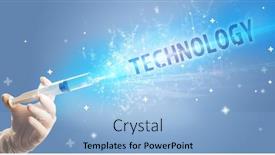  Presentation with medical technology - Cool new slides with syringe-medical-injection-in-hand backdrop and a light blue colored foreground