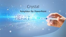  Presentation with medical hand - Slide set with syringe-medical-injection-in-hand background and a light blue colored foreground