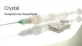  Presentation with syringe - PPT layouts consisting of butterfly on a rock background background and a cream colored foreground.