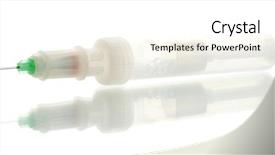  Presentation with syringe - Beautiful slide set featuring syringe monovet isolated on white backdrop and a  colored foreground