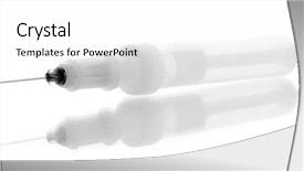  Presentation with syringe - Theme enhanced with syringe monovet isolated on white background and a  colored foreground