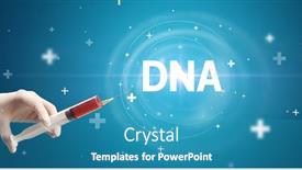  Presentation with needle - Presentation having syringe-needle-with-virus-vaccine background and a teal colored foreground