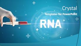  Presentation with rna - Cool new presentation with syringe-needle-with-virus-vaccine backdrop and a teal colored foreground