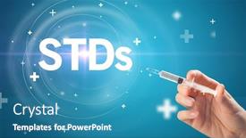  Presentation with needle - PPT theme enhanced with syringe-needle-with-virus-vaccine background and a teal colored foreground