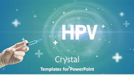  Presentation with virus hpv - PPT layouts consisting of syringe-needle-with-virus-vaccine background and a teal colored foreground