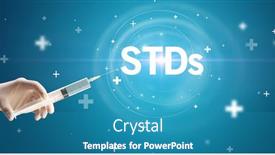  Presentation with needle - PPT layouts consisting of syringe-needle-with-virus-vaccine background and a teal colored foreground