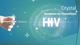  Presentation with hiv vaccine - PPT theme with syringe-needle-with-virus-vaccine background and a teal colored foreground