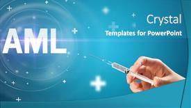  Presentation with needle - Slide set consisting of syringe-needle-with-virus-vaccine background and a teal colored foreground