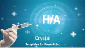  Presentation with vaccine - Audience pleasing slide set consisting of syringe-needle-with-virus-vaccine backdrop and a teal colored foreground