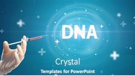  Presentation with dna - Cool new PPT theme with syringe-needle-with-virus-vaccine backdrop and a teal colored foreground